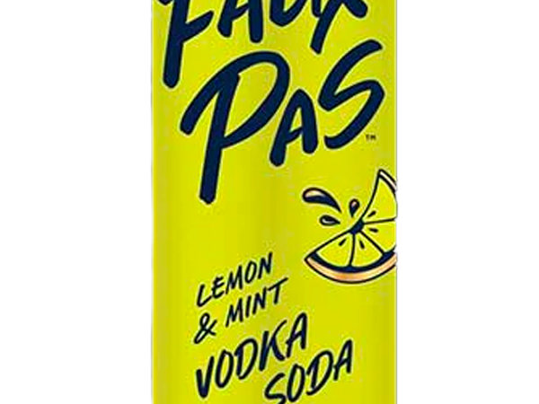 Faux Pas Lemon and Mint Vodka Soda