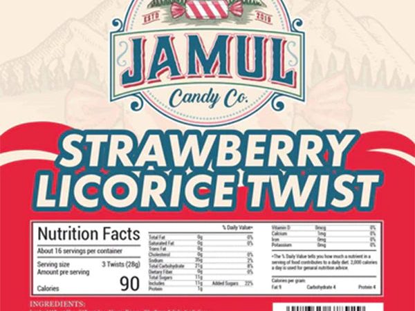 Jamul Candy Co. Strawberry Licorice Twists
